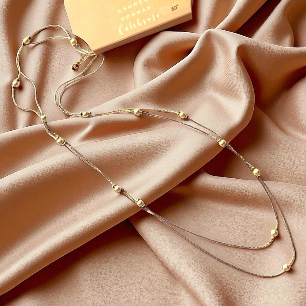 LC Lauren Conrad Gold Celebrate Necklace with Pearl Details - Picture 2 of 6